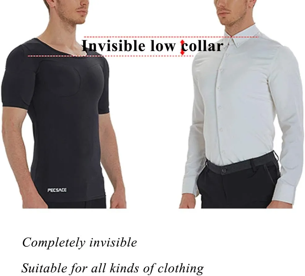Fake Muscle Suit Shirt Men Invisible Simulation of Fattening Thin Elastic Detachable Bottoming Shirt