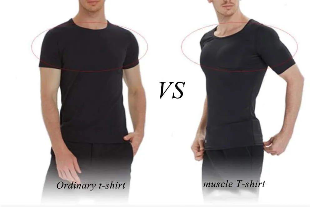 Fake Muscle Suit Shirt Men Invisible Simulation of Fattening Thin Elastic Detachable Bottoming Shirt