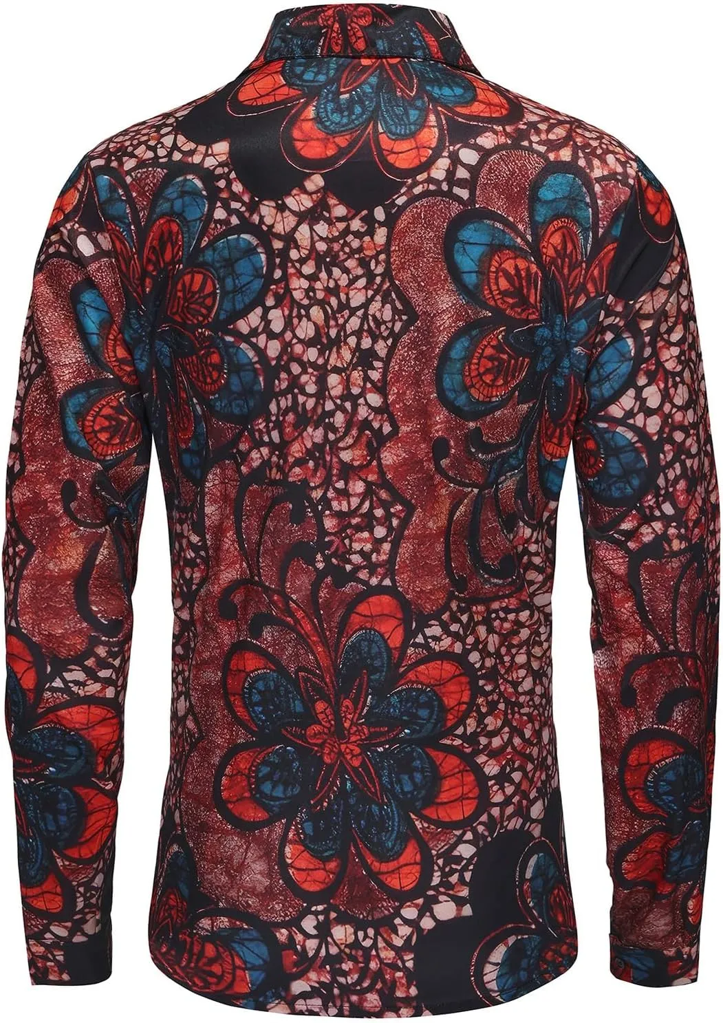 Fashion Casual Printed Shirt Men's Long Sleeve Casual Vacation Hawaiian Button Down Shirt