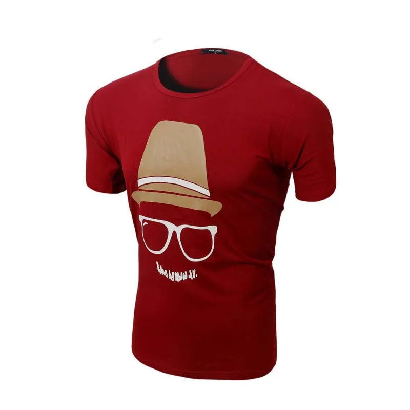 Fashion New Summer Mens Short Sleeve O-neck Printing T-shirt Cotton Casual MenTshirt Multicolor T-shirt Dress Men Hot Sale