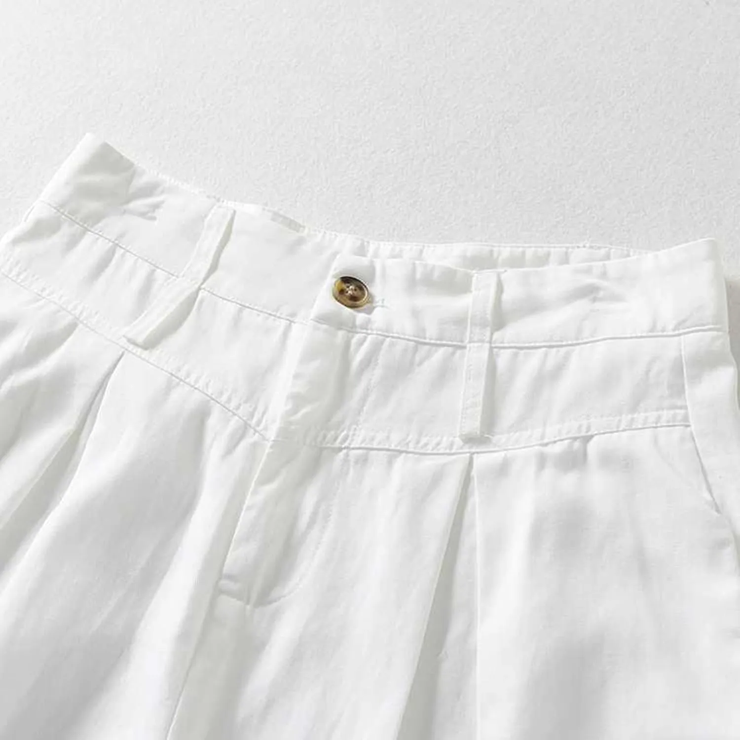 Firzero Women Summer Pants Cotton Linen Pants 2024 Casual Wide Leg Elastic Waist Trousers Loose Fit Straight Leg Pants