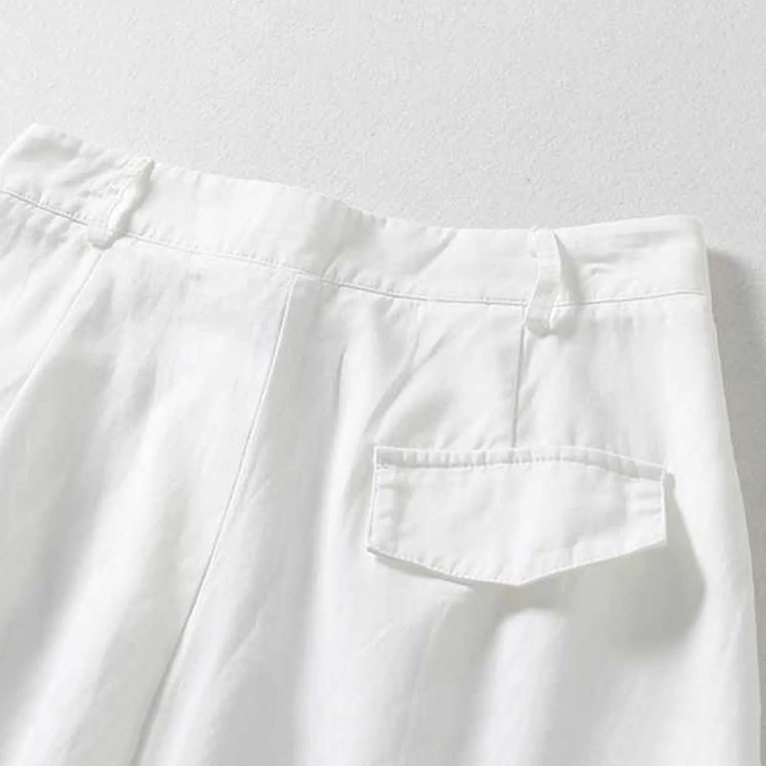 Firzero Women Summer Pants Cotton Linen Pants 2024 Casual Wide Leg Elastic Waist Trousers Loose Fit Straight Leg Pants