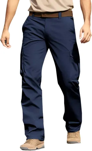 Flexcamo - Tactical Waterproof Pants Men Lightweight Casual Comfy Work Cargo Pants Relaxed Fit Carpenter Pants