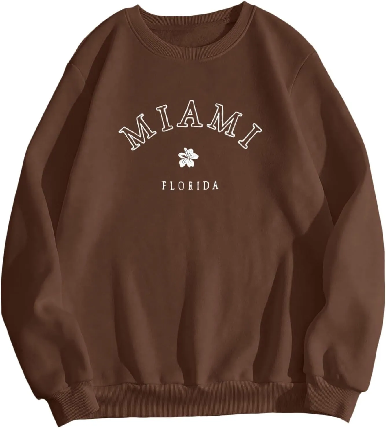 Florida Sweatshirt Casual Trendy Floral Graphic Pullover Tops Long Sleeve Loose Fit Cute Hoodie Sweatshirts
