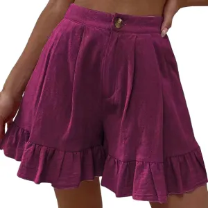 Flowy Shorts for Womens Lightweight Soft Casual Boho Floral Skorts Ruffle Skirts Running Tennis Butterfly Dressy