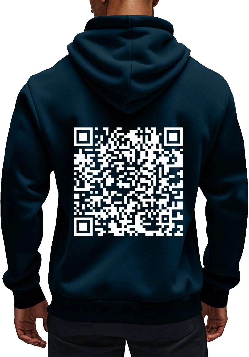 Funny Fuck You Qr Code Hoodie Casual Lightweight Full Zip Jacket Men Sports Big And Tall Sweatshirt With Pocket