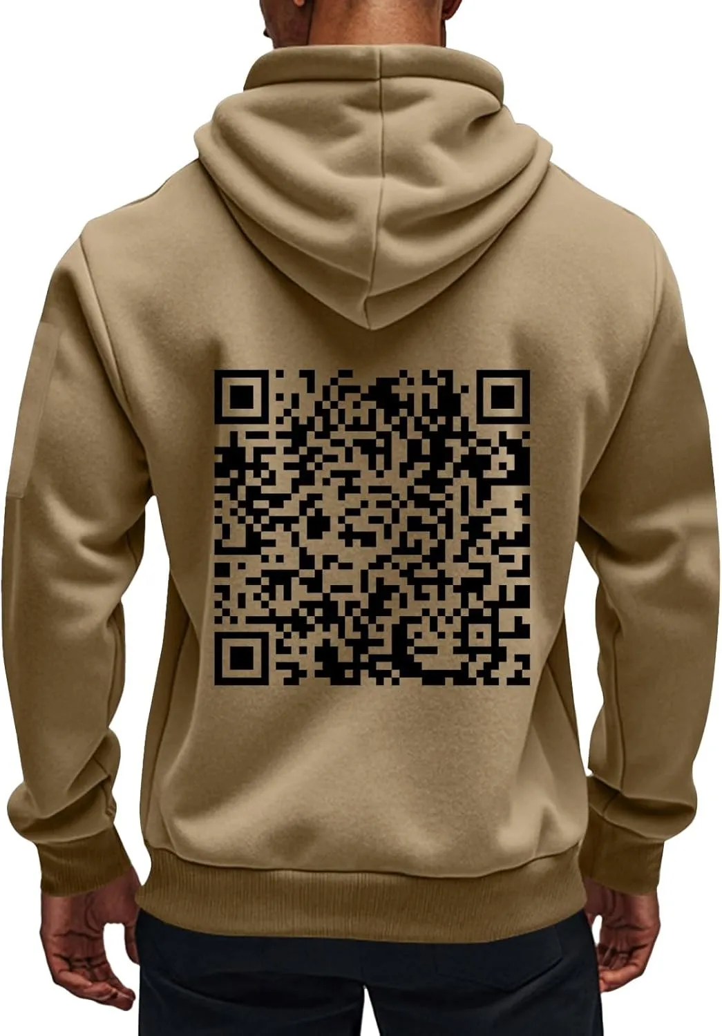 Funny Fuck You Qr Code Hoodie Casual Lightweight Full Zip Jacket Men Sports Big And Tall Sweatshirt With Pocket