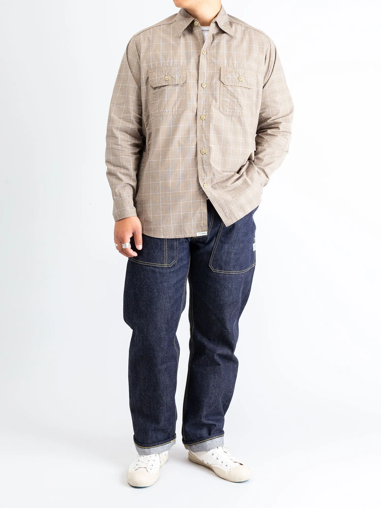 Gardener Shirt in Beige Check