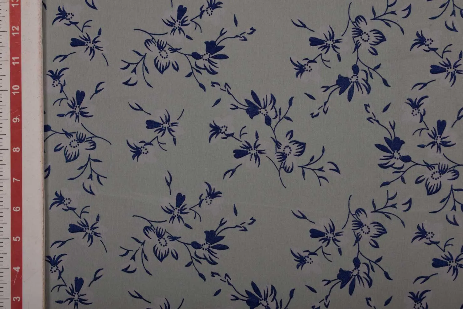 Greyish Blue Printed Georgette Fabric