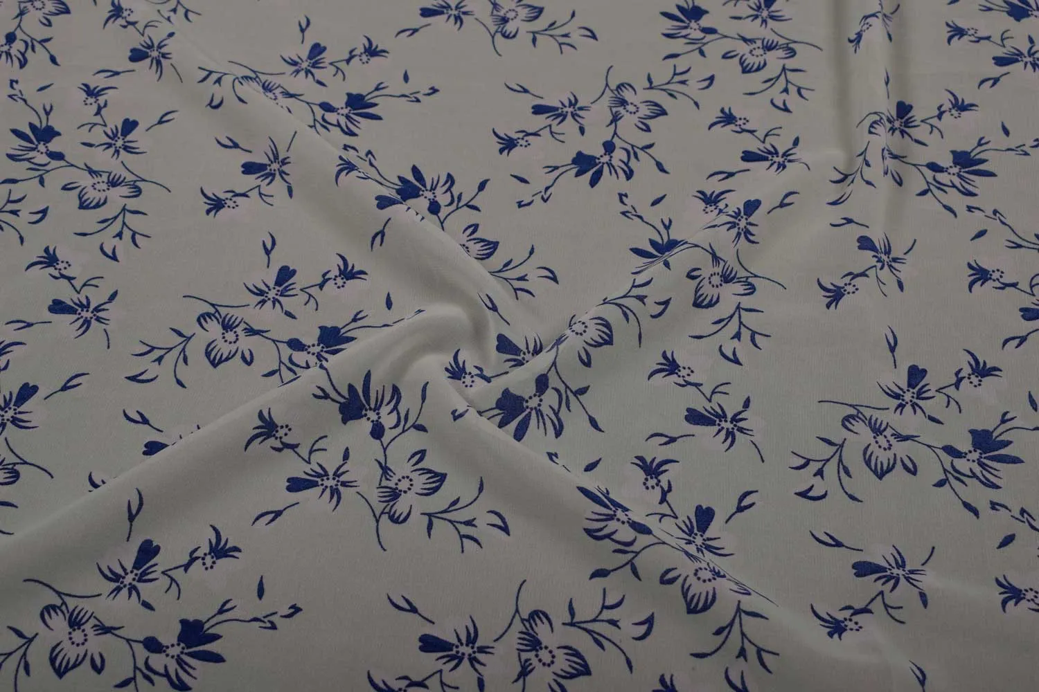 Greyish Blue Printed Georgette Fabric