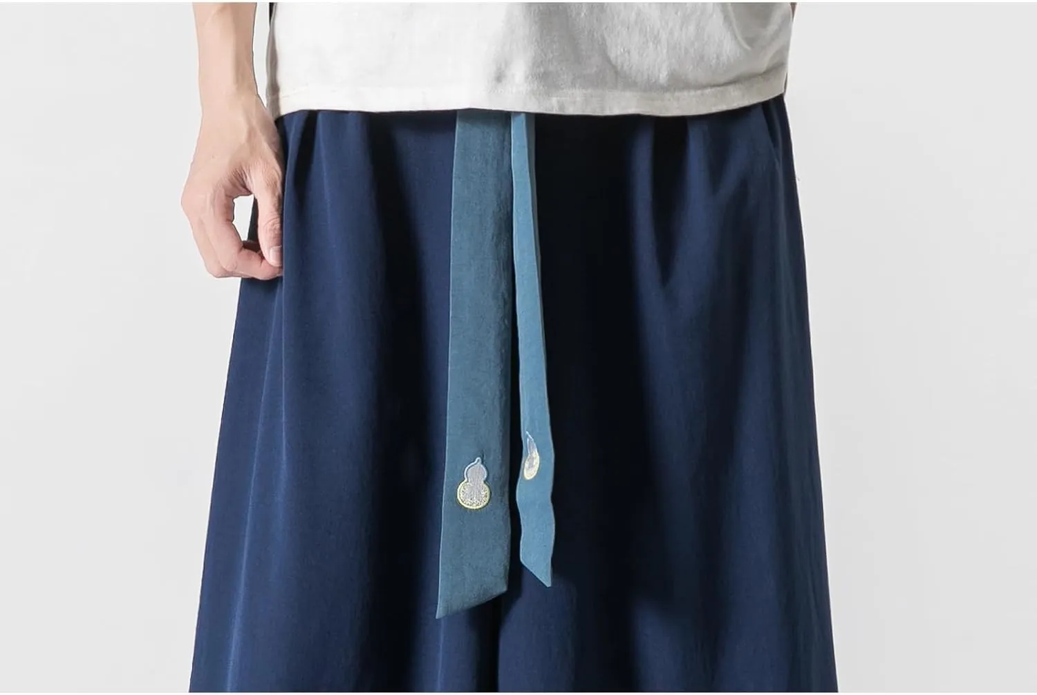 GURUNVANI Men's Wide Leg Pants Japanese Yoga Pants Hip Hop Baggy Trousers