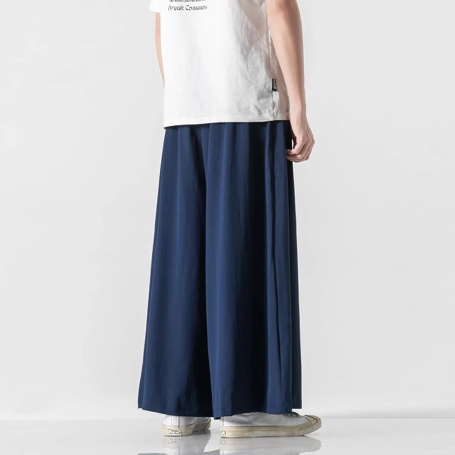 GURUNVANI Men's Wide Leg Pants Japanese Yoga Pants Hip Hop Baggy Trousers