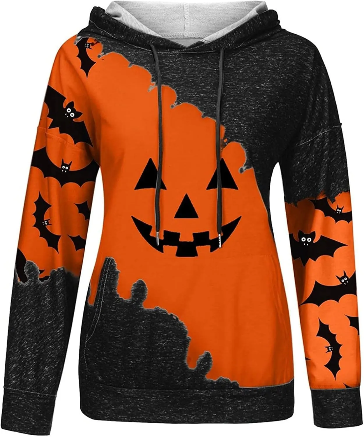 Halloween Sweatshirts for Women Costumes woman 2024 cute Pumpkin face Print Essentials Hoodie Sweatshirts Pullover
