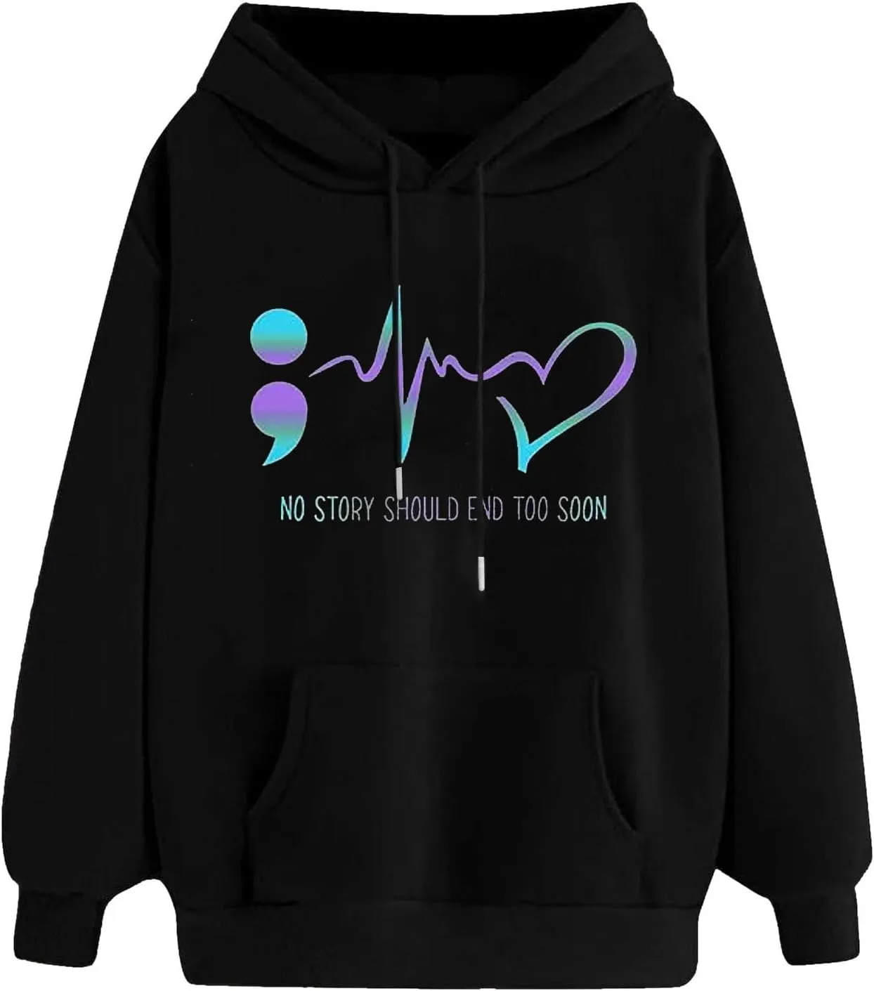 Heart Hoodies for Women Oversized Cute Graphic Pockets Drawstring Hooded Sweatshirts 2024 Fall Fashion Outfits