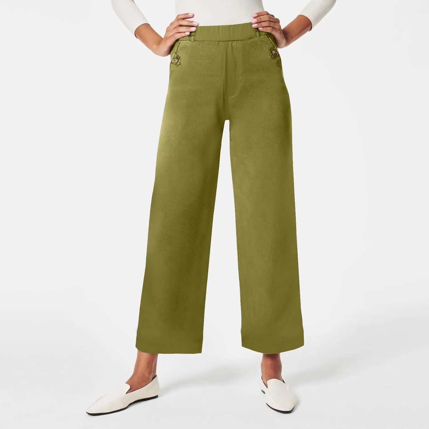 High Waisted Work Pants for Women Winter Convertible Business Sweatpants with Pockets Wide Leg Flare Leggings