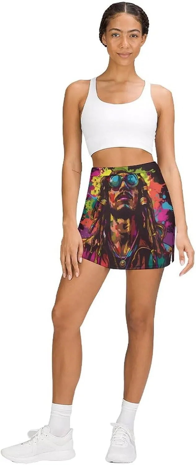 Hip-Hop Hipster Women's Skort Athletic Skirt Golf Skorts A-line Skirts with Built-in Shorts Pockets