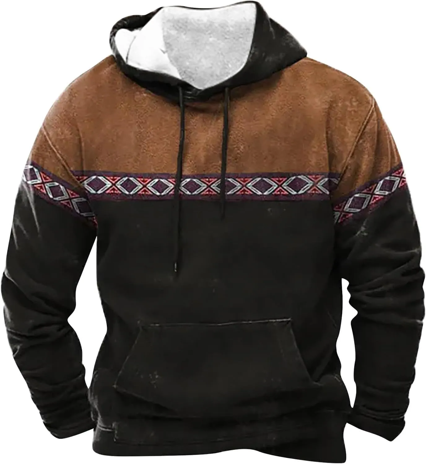 Hoodie Men And Winter Vintage Long Sleeve Hoodie Half Zipper Hooded Sweatshirt Top Workwear Multi Pocket Outdoor