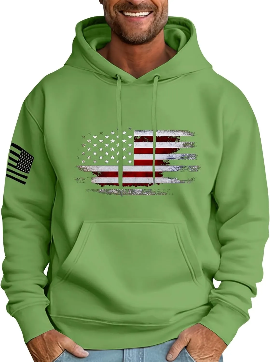 Hoodies For Men Drawstring Pockets Prints Long Sleeve Fashion Casual Graphic Sweatshirt