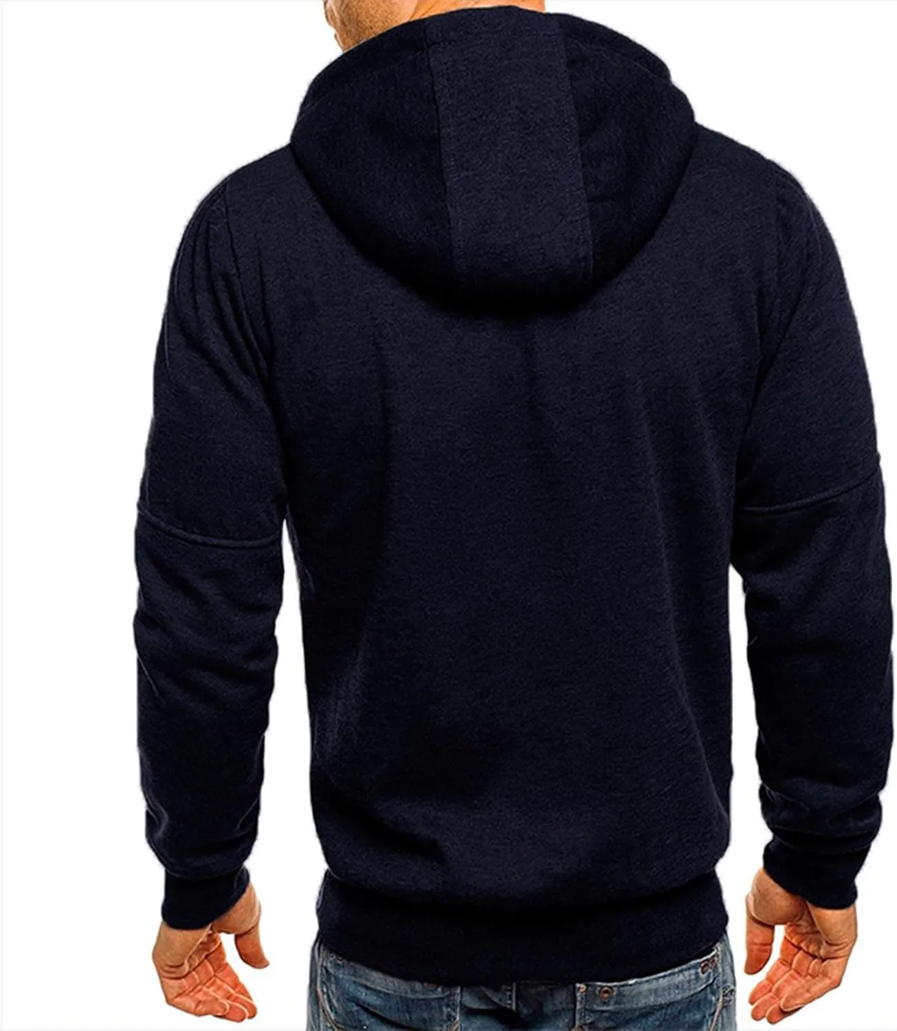 Hoodies for Men Winter Casual Loose Solid Hooded Sweater Top Sports Hooded Jacket Y2K Pullover Hoodie Full Zip Long