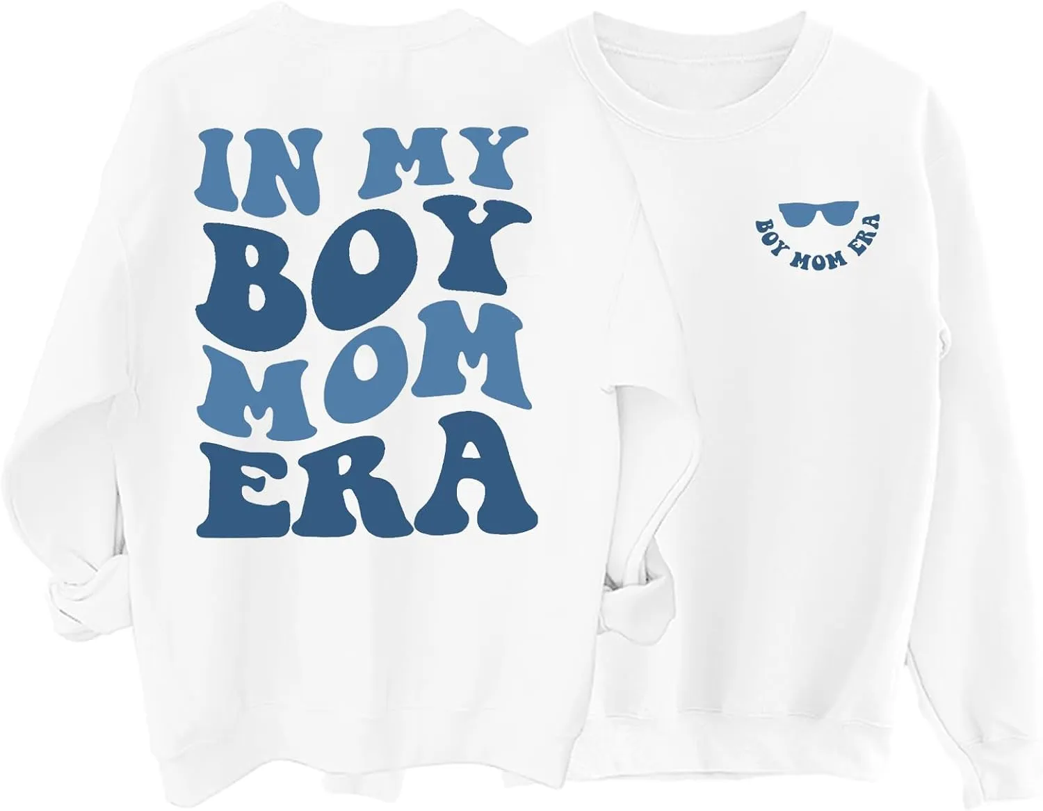 In My Boy Mom Era Sweatshirt Women Funny Mama Crewneck Pullover Mama Life Long Sleeve Gift Tops