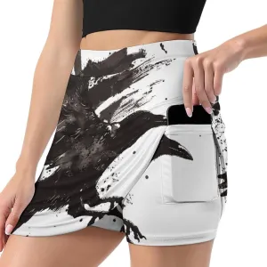 Ink Raven Women's Skort Athletic Skirt Golf Skorts A-line Skirts with Built-in Shorts Pockets