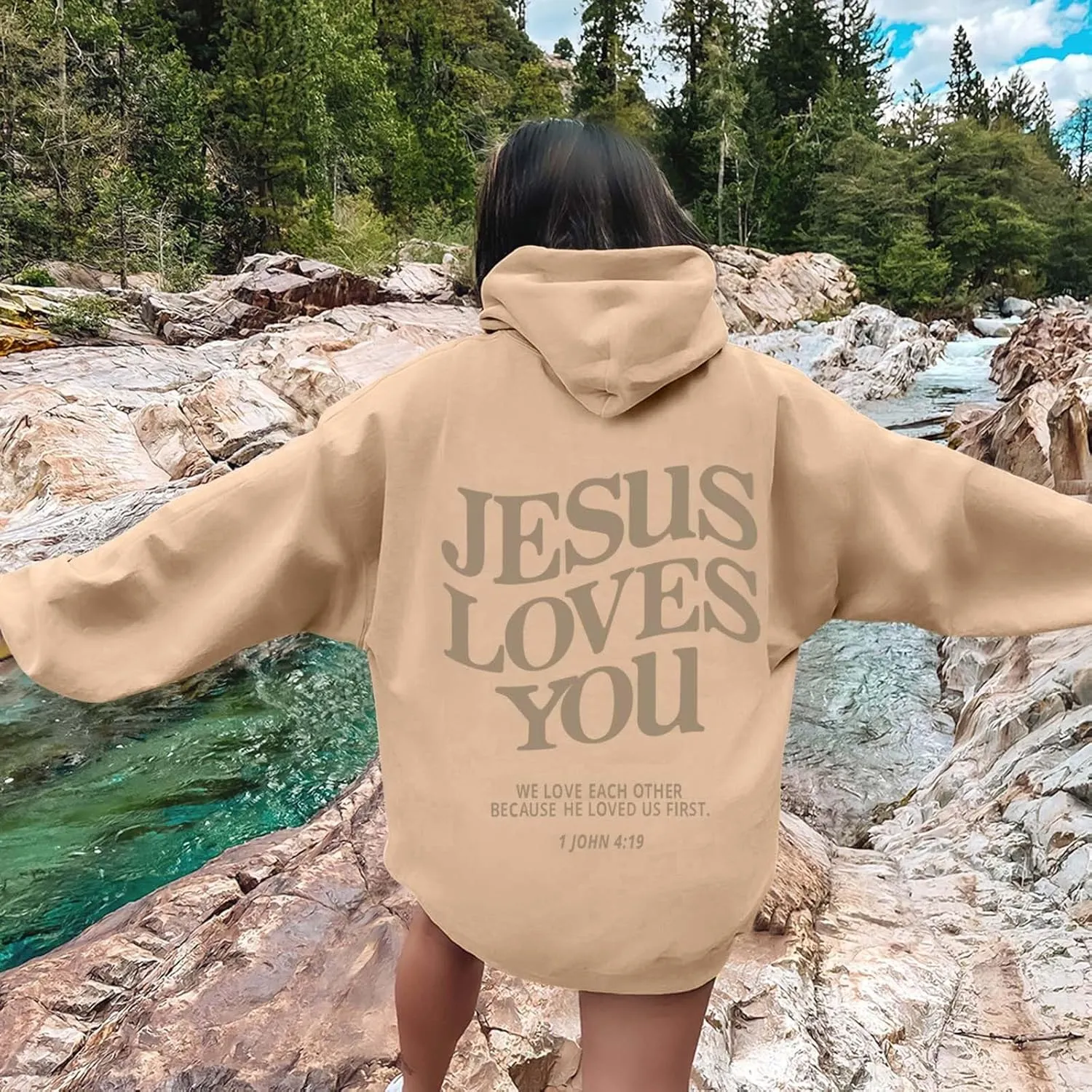 Jesus Loves You Hoodie Christian Jesus Saves Faith Sweatshirt Man Woman Pullover Tops Y2K Clothes Streetwear Gift