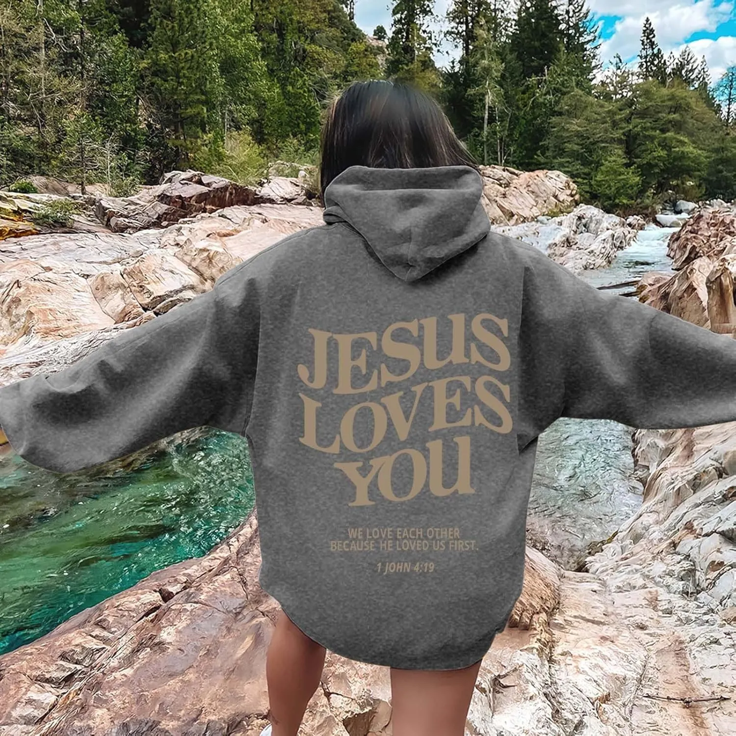 Jesus Loves You Hoodie Christian Jesus Saves Faith Sweatshirt Man Woman Pullover Tops Y2K Clothes Streetwear Gift