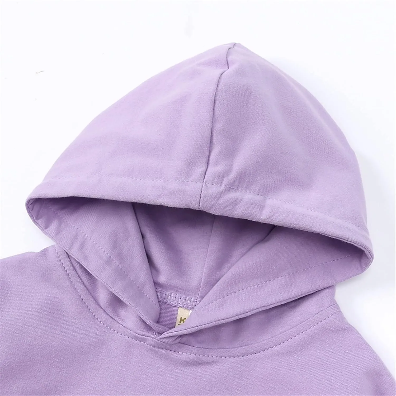 KAGAYD Toddler Boys Girls Hoodies Pullover Fleece Sweatshirt Children Black Solid Color Babies Hooded Top Active Sports