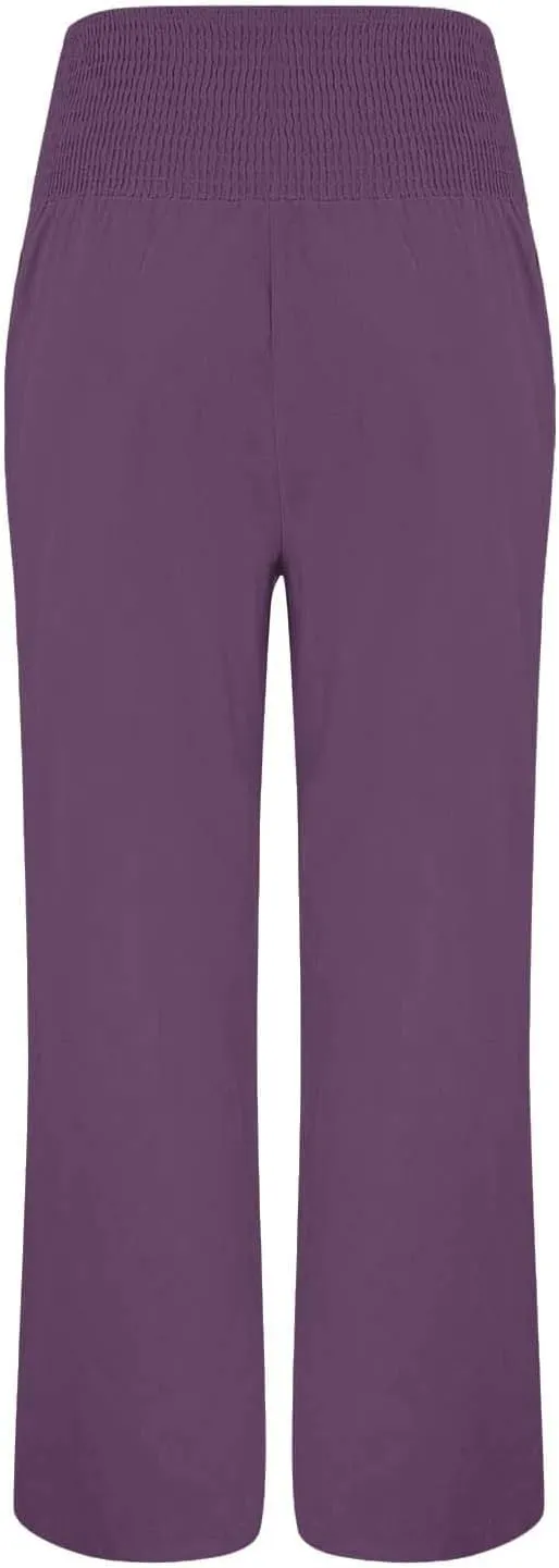 LCMTWX Flowy Pants for Women Solid Cotton and Pants with Pocket Long Pants with Pockets Pull On Pants for Women Womans