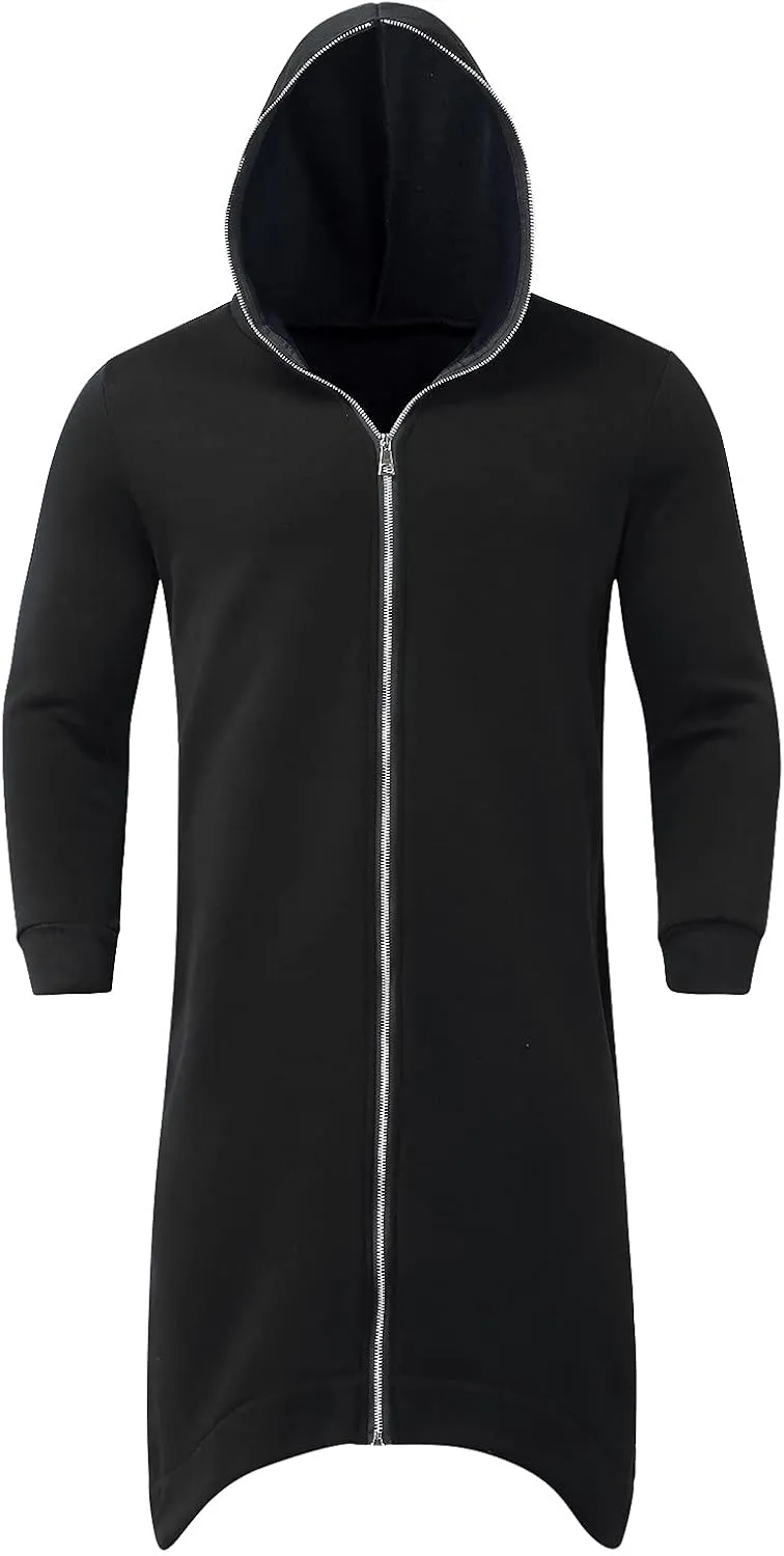 LCMTWX Men's Hooded Fleece Sweatshirt Coat Jackets Casual Stitching Hooded Zipper Sweater Coat Loose Warm Winter With Zip