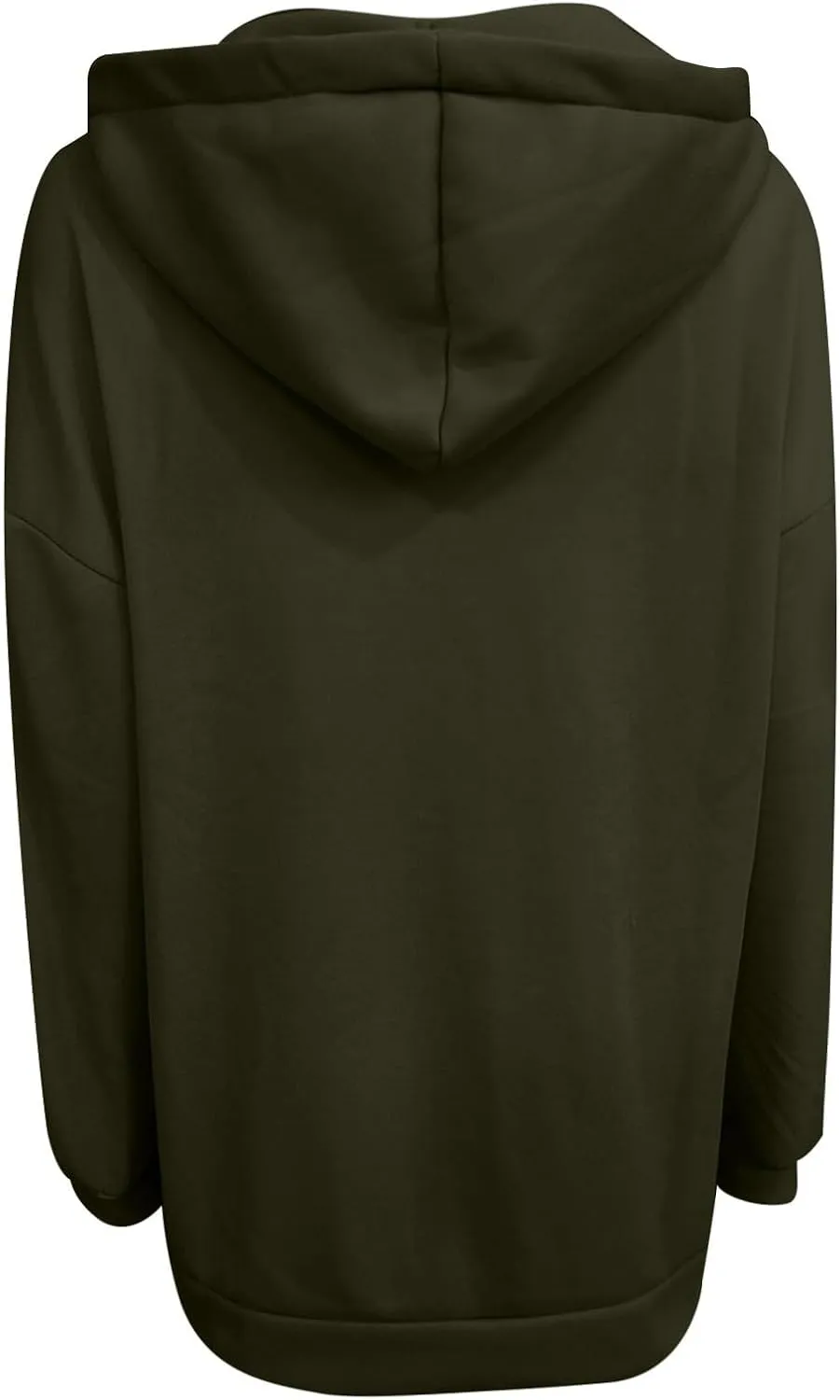 Long Hoodies for Women Zip Up Plus Size Loose Fit Fleece Jacket Long Sleeve Drawstring Sweatshirts with Pockets