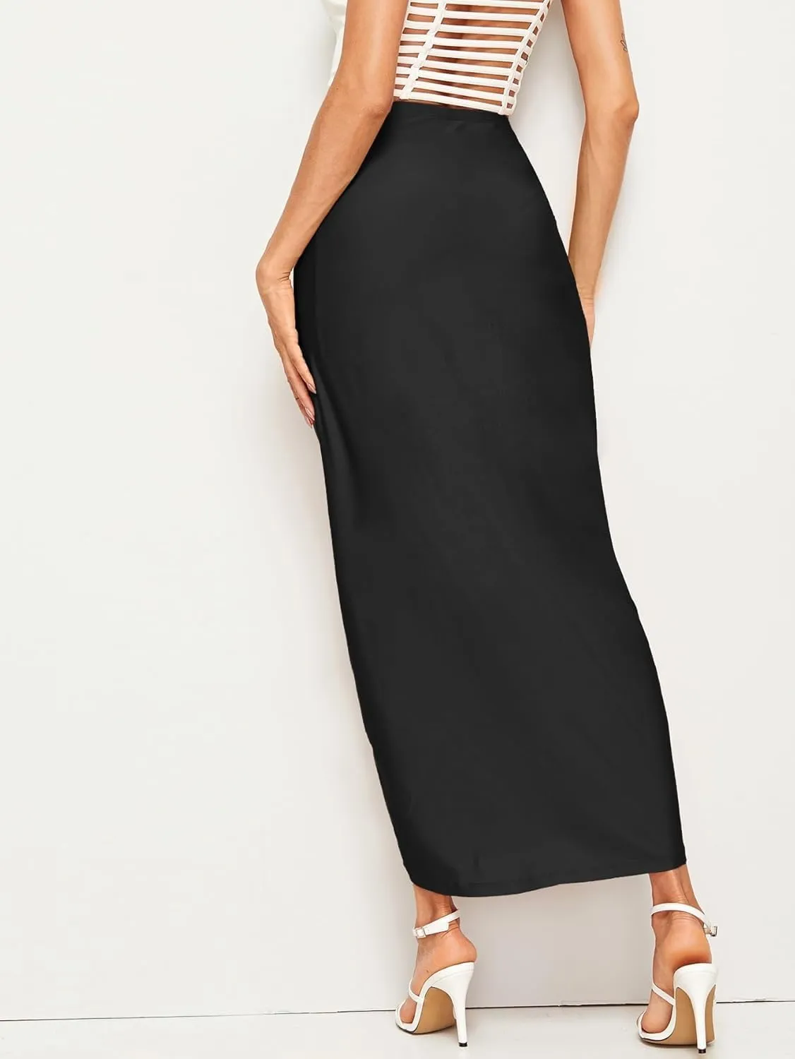 Long Skirts Ruffle Hem Long Skirt Asymmetrical Long Skirt for Women High Low Womens Long Skirts High Waist Skirt Long