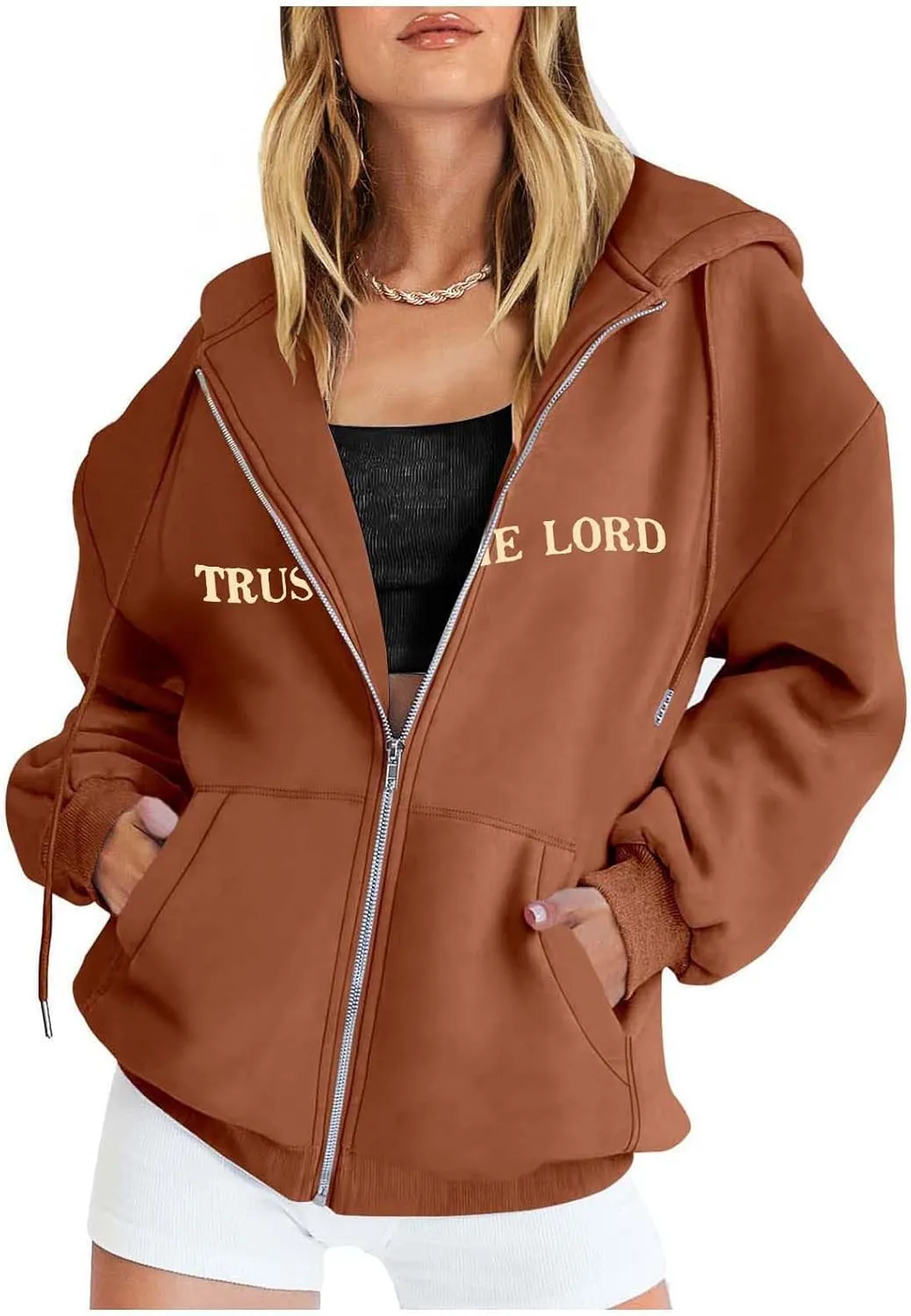 Love Like Jesus Zip Up Christian Hoodies for Women Bible Verse Graphic Y2K Hooded Sweatshirt Coat Fall Fashion Comfort Hoodie