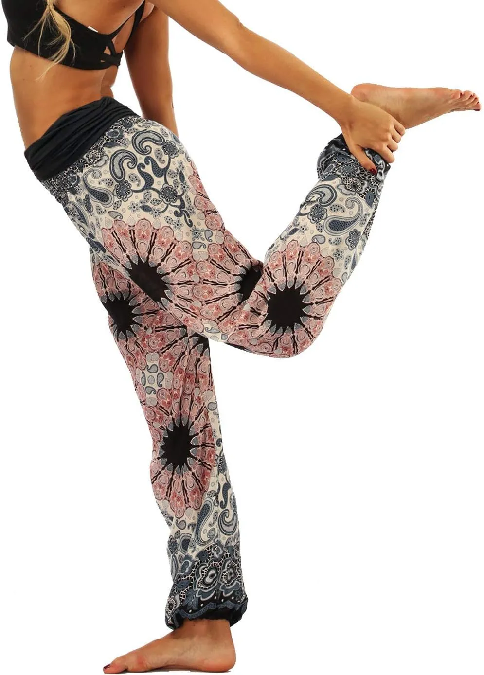 Lu's Chic Women's Thai Harem Pants Bohemian Yoga Pants Indian Loose Summer Boho Hippie Pants