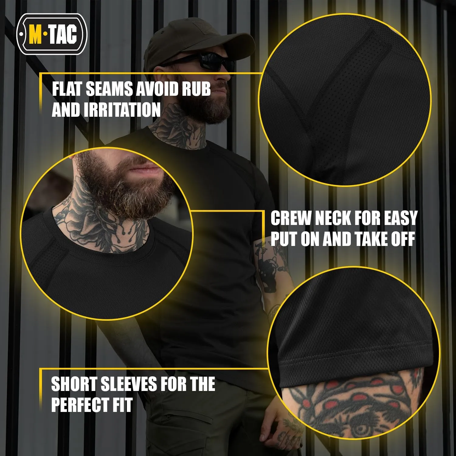 M-Tac Athletic T-Shirt Gen.2 - Breathable Polyester Military T-Shirt with Short Sleeve and Crew Neck for Men