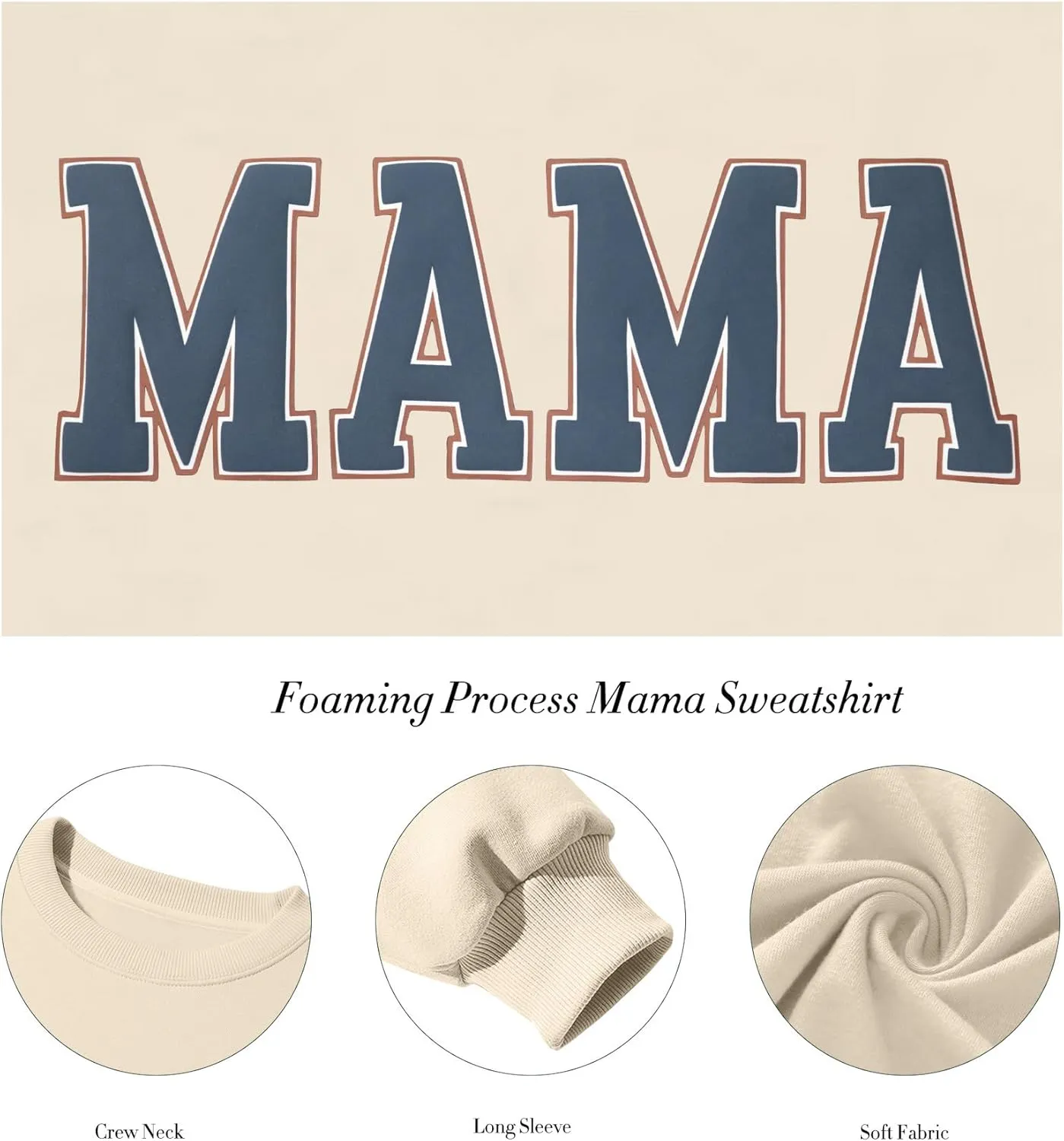 Mama Sweatshirt Women Mama Graphic Crewneck Sweatshirt Mom Gift Shirt Casual Long Sleeve Pullover Tops