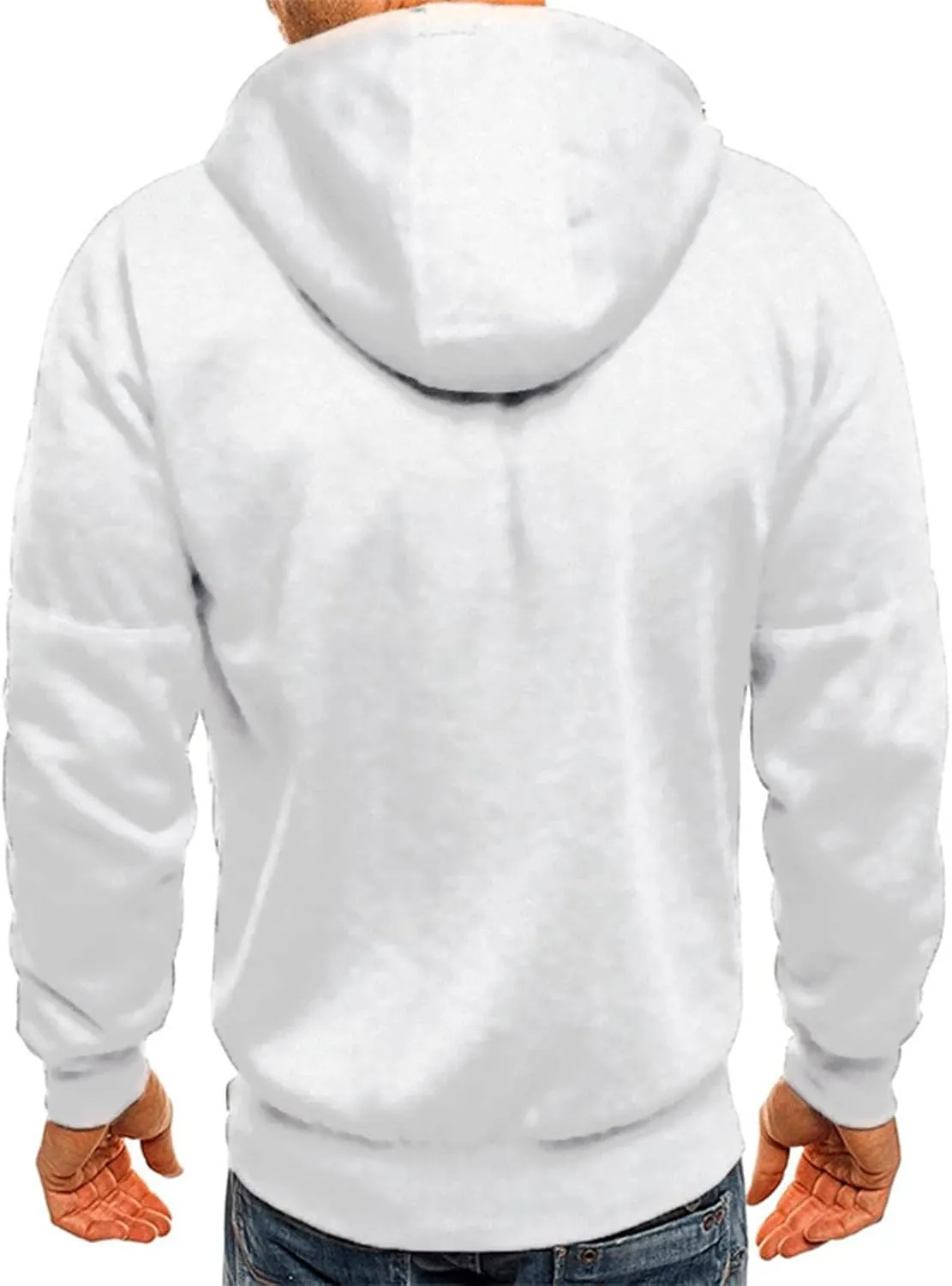 Mens' Autumn Winter Long Sleeve Zipper Hooded Sweatshirt Cardigan Tops Hoodies for Men with Zip Pockets Lightweight