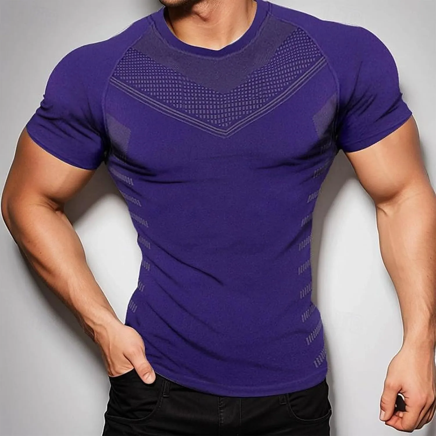 Mens Casual Slim Fit Short Sleeve T-Shirts Soft Lightweight Crew-Neck Size Baseball Shirt