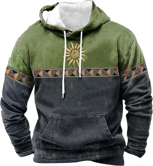 Mens Hoodies Pullover Vintage Long Sleeve Hoodie Half Zipper Hooded Sweatshirt Top Workwear Multi Pocket Men Hoodie