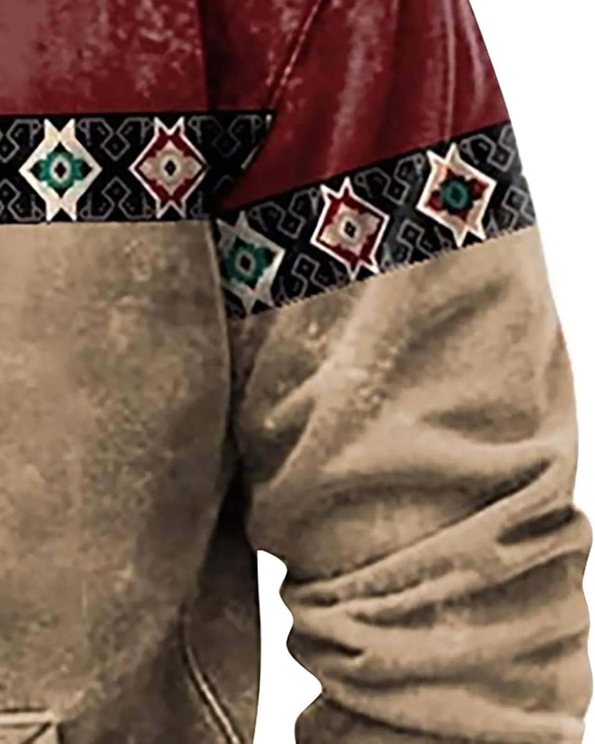 Mens Hoodies Pullover Vintage Long Sleeve Hoodie Half Zipper Hooded Sweatshirt Top Workwear Multi Pocket Men Hoodie