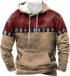 Mens Hoodies Pullover Vintage Long Sleeve Hoodie Half Zipper Hooded Sweatshirt Top Workwear Multi Pocket Men Hoodie