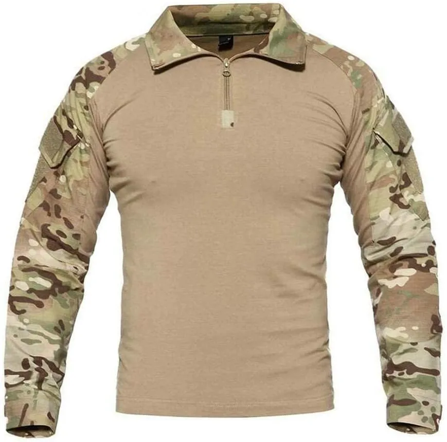 Mens Long Sleeve Tactical Shirt T-Shirt Men's Military Rapid Assault Army Combat Rapid Assault Slim Fit