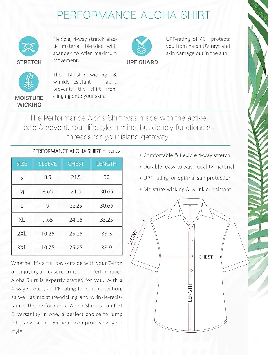 Mens Moisture Wicking Regular Fit Quick Dry Performance Golf Polo Short Sleeve Shirt (US, Alpha, Large, Regular, Regular, SEA_Life_White)