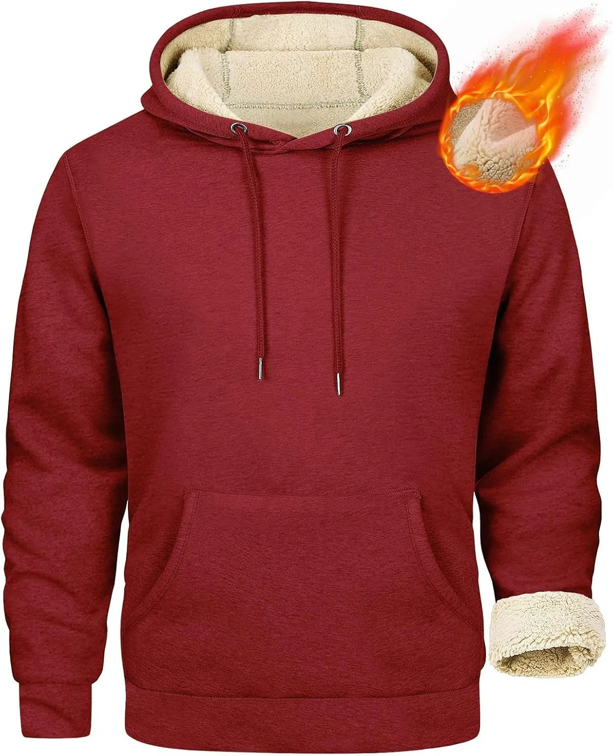 Men's Oversized Heavyweight Fleece Hoodie Winter Casual Hoodies Pullover Hooded Sweatshirts for Men with Pockets