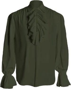 Men's Pirate Shirt Victorian Vampire Renaissance Costume Medieval Top Halloween Costume
