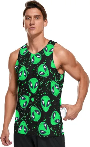 Men's Quick Dry Sports Tank Tops for Gym Athletic Fitness Running Workout Beach Sleeveless Shirts with Pocket