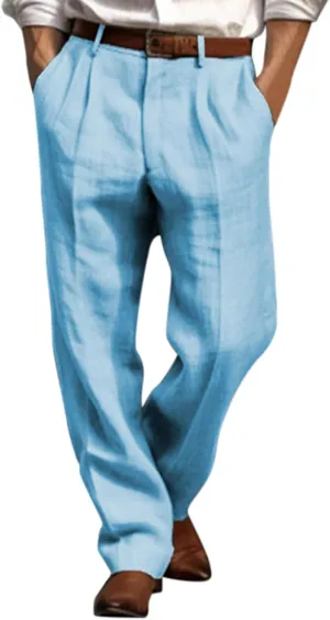 Mens Running Pants Mens Linen Pants Summer Casual Beach Yoga Pants Elastic Wasist Drawstring Lightweight Loose Trousers with Pockets Chino Pant Stretch