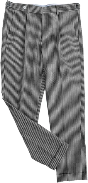 Men's Seersucker Pants Slim Fit Pants Casual Work Long Pants Wedding Parties Stripe Dress Pants