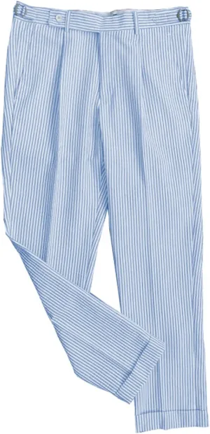 Men's Seersucker Pants Slim Fit Pants Casual Work Long Pants Wedding Parties Stripe Dress Pants