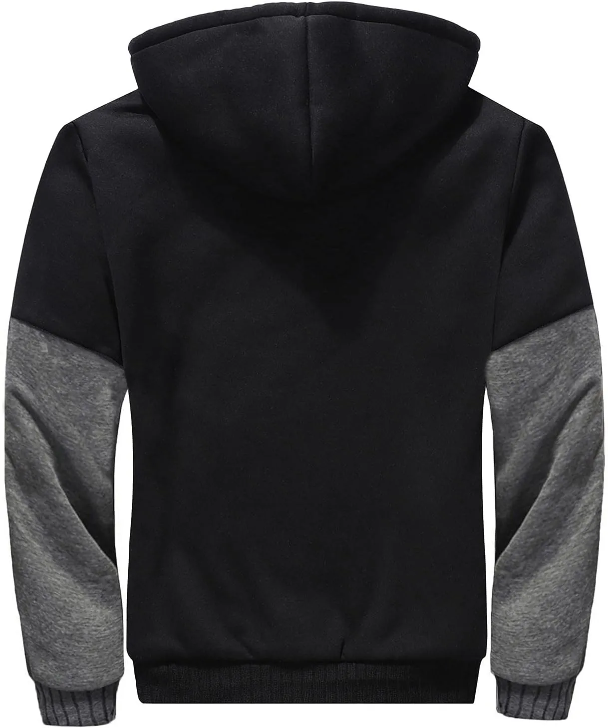 Mens Sherpa Hoodie Big And Tall Zip Up Jacket Heavyweight Fleece Lined Hooded Sweatshirt Warm Thick Winter Coat